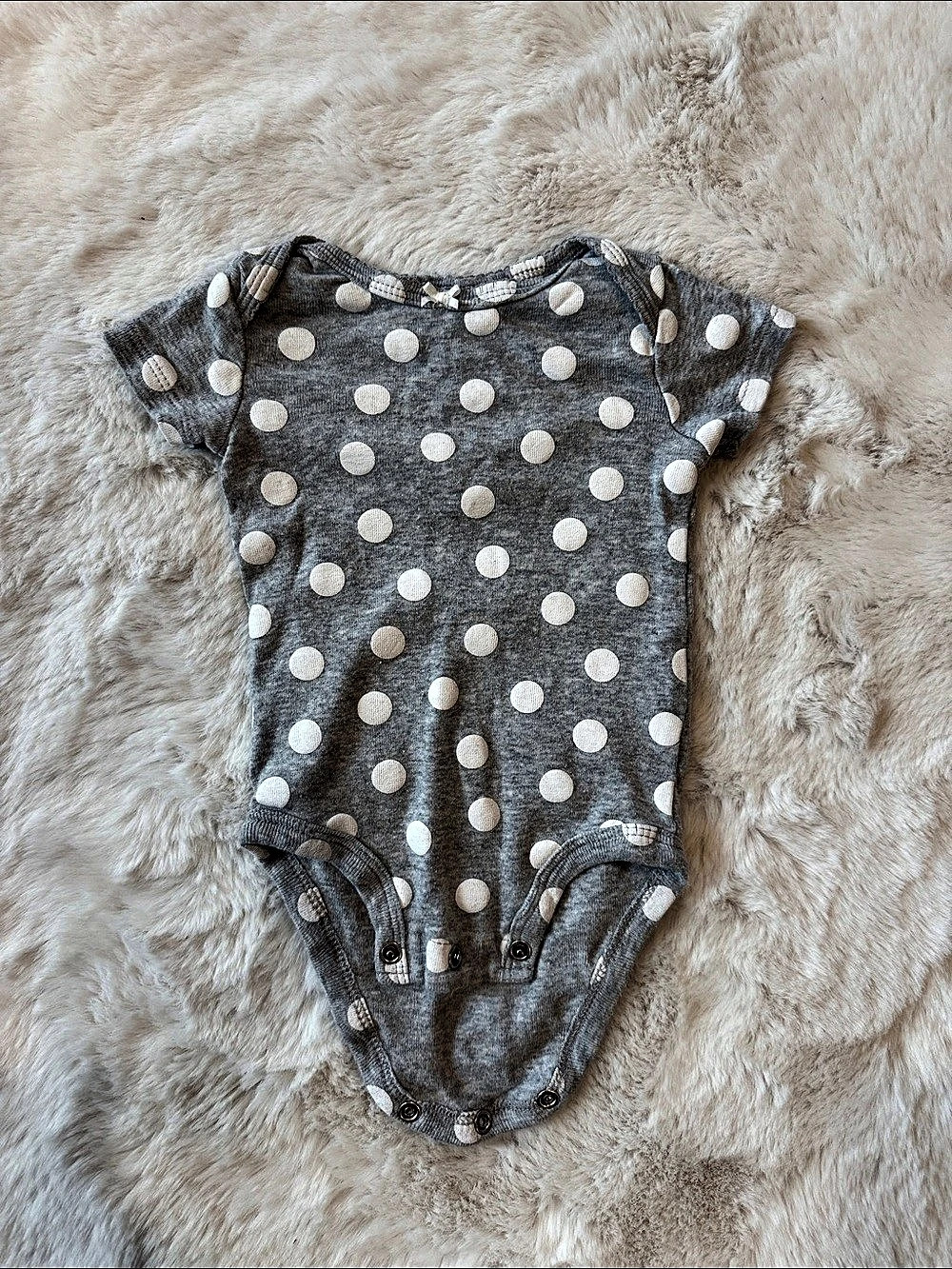 Carter's Baby Gray & White Polka Dot Bodysuit